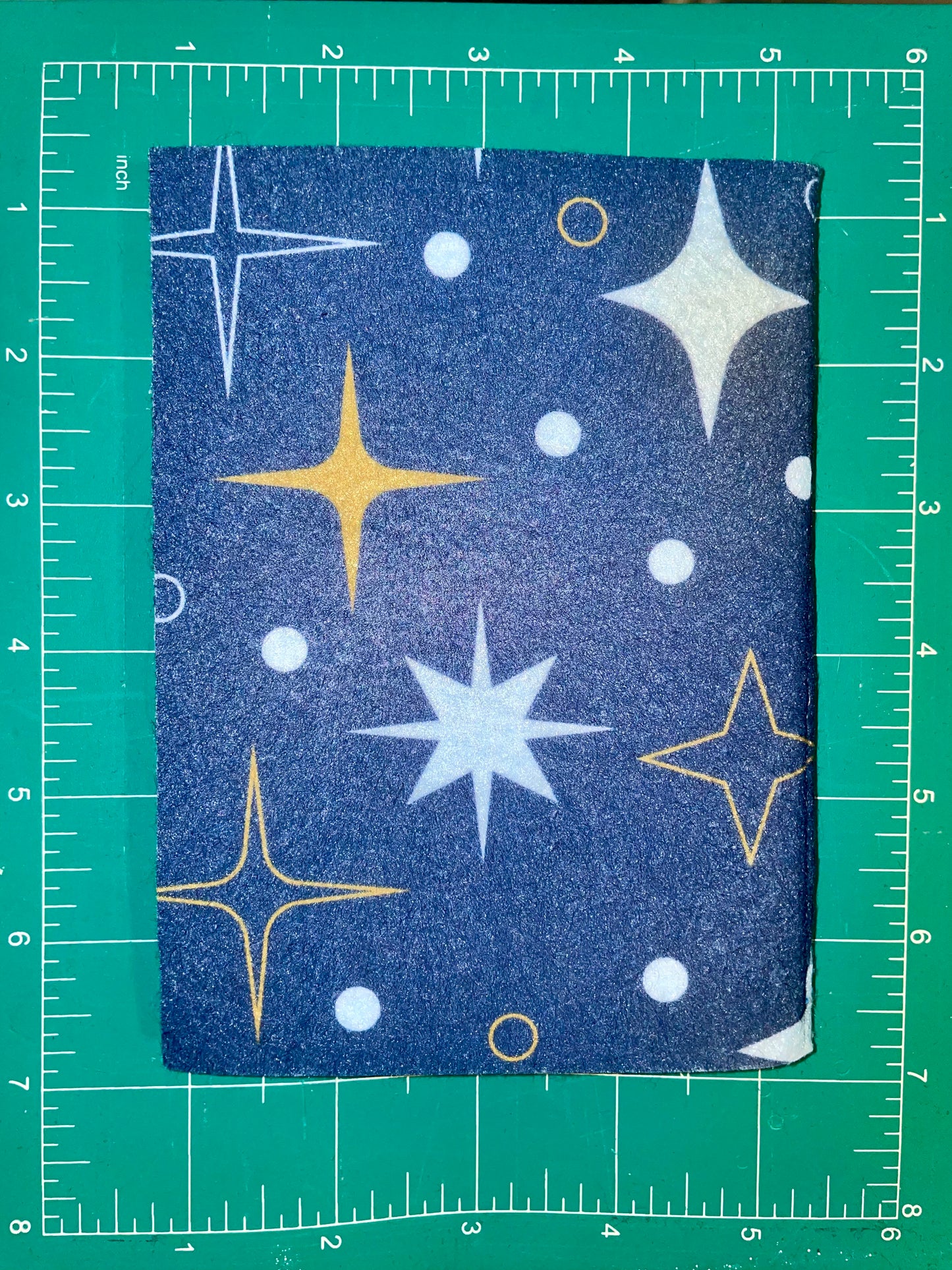 Handmade Starlit Felt Needle Book – Navy and Black Organizer with Dress Form Pins