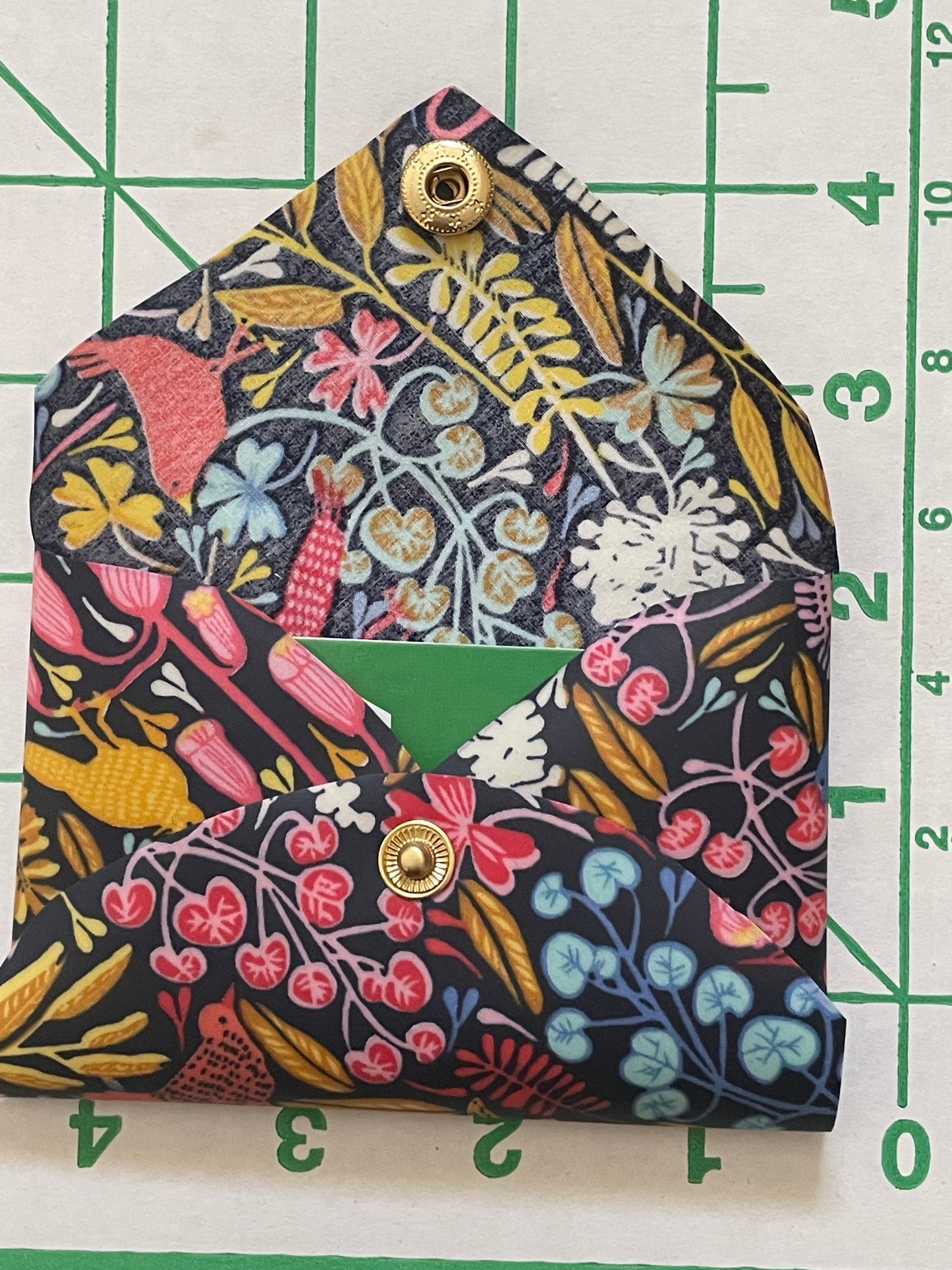 Handmade Navy Floral Waterproof Envelope Wallet – Gift Card and Business Card Holder