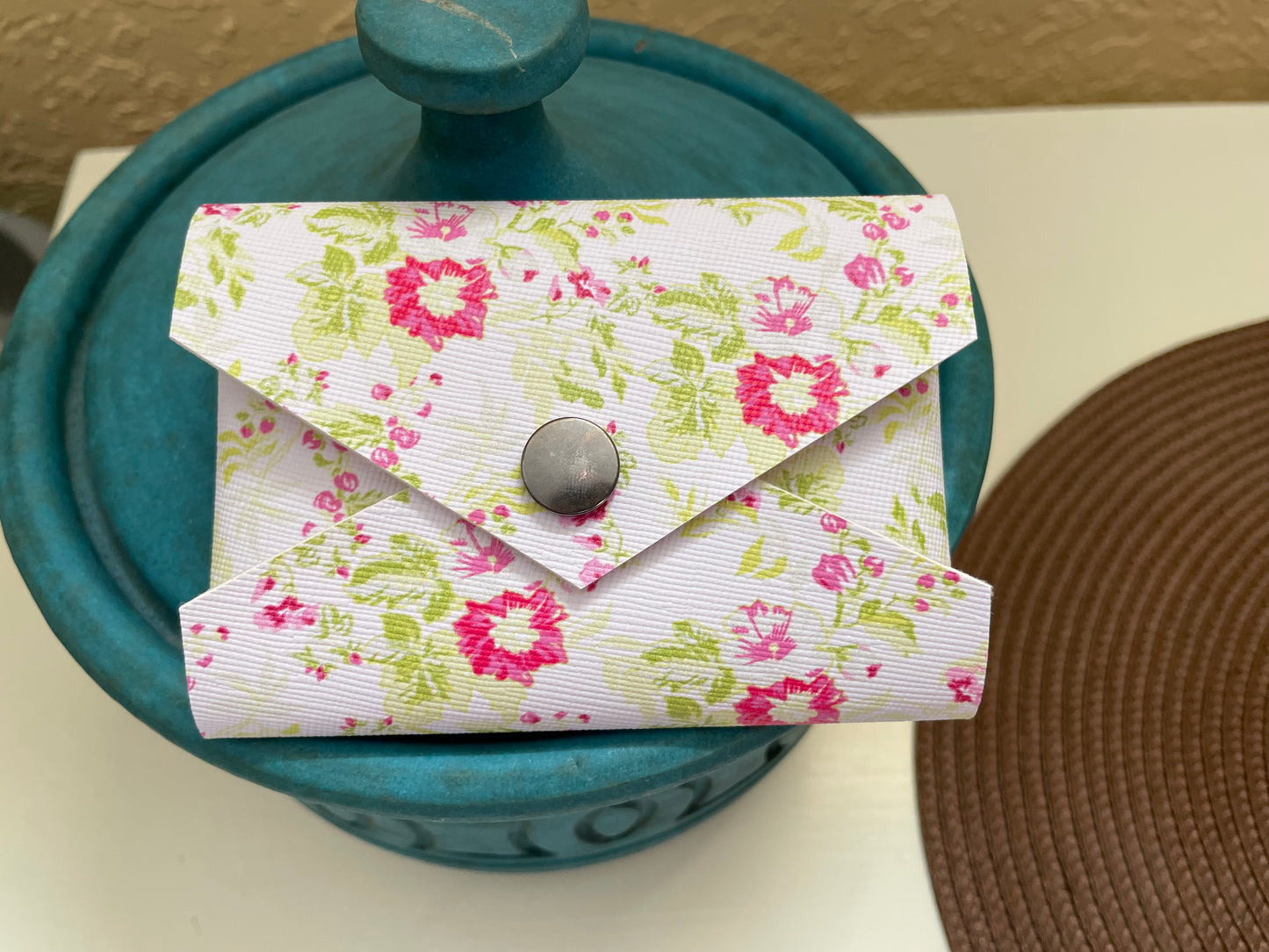 Handmade Floral Envelope Style Gift Card/ Business Card Holder