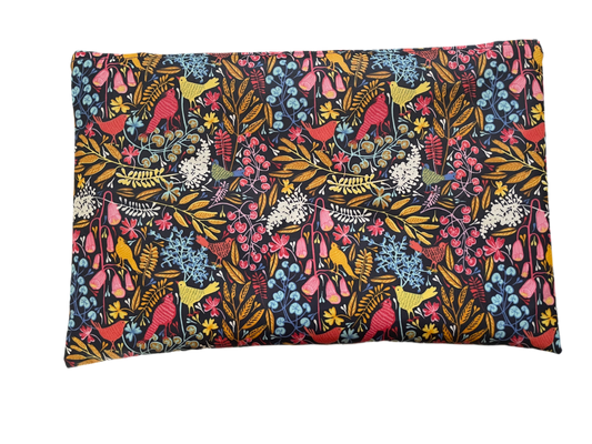 Handmade Navy Floral Water Resistant Zipper Bag