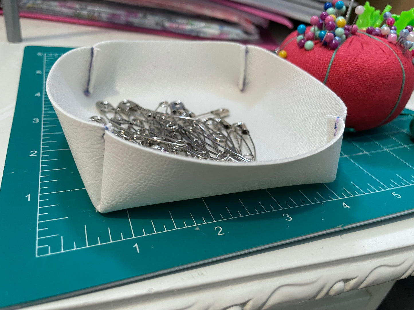 Handmade Faux Leather Tray – Small Handmade Catch-All for Desk, Dresser, or Entryway