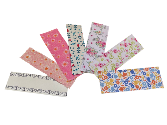 Handmade Floral Faux Leather Bookmark – Gift for Readers | Slim Book Lovers' Accessory