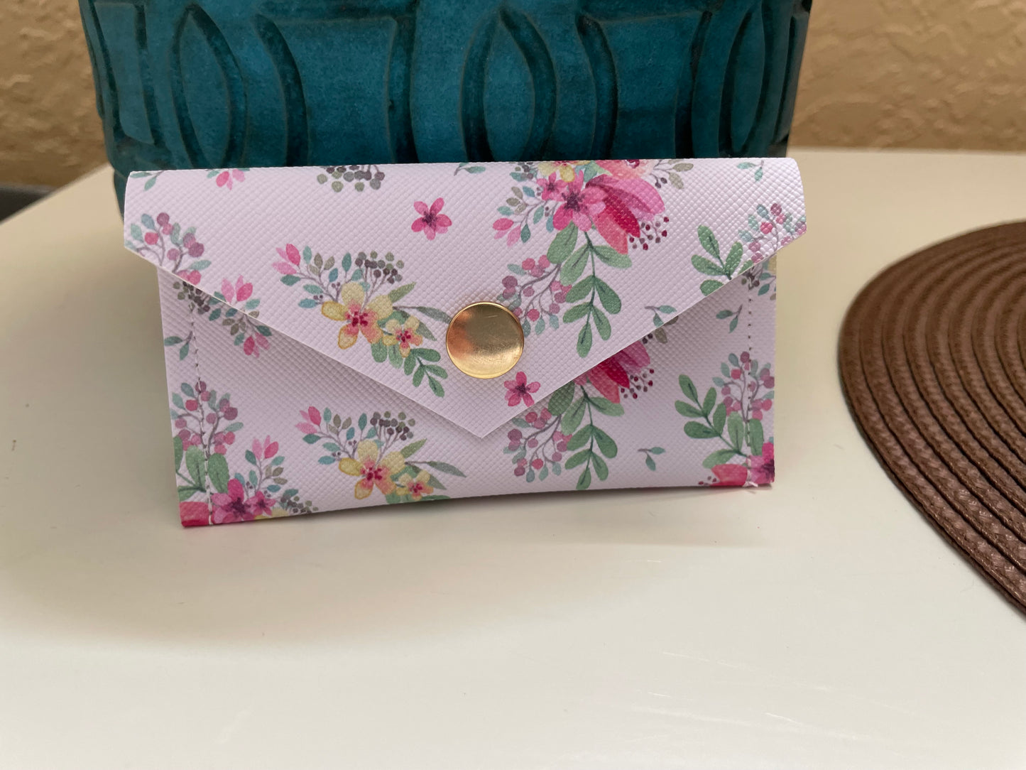 Handmade Floral Fold-Close Style Gift Card/ Business Card Holder