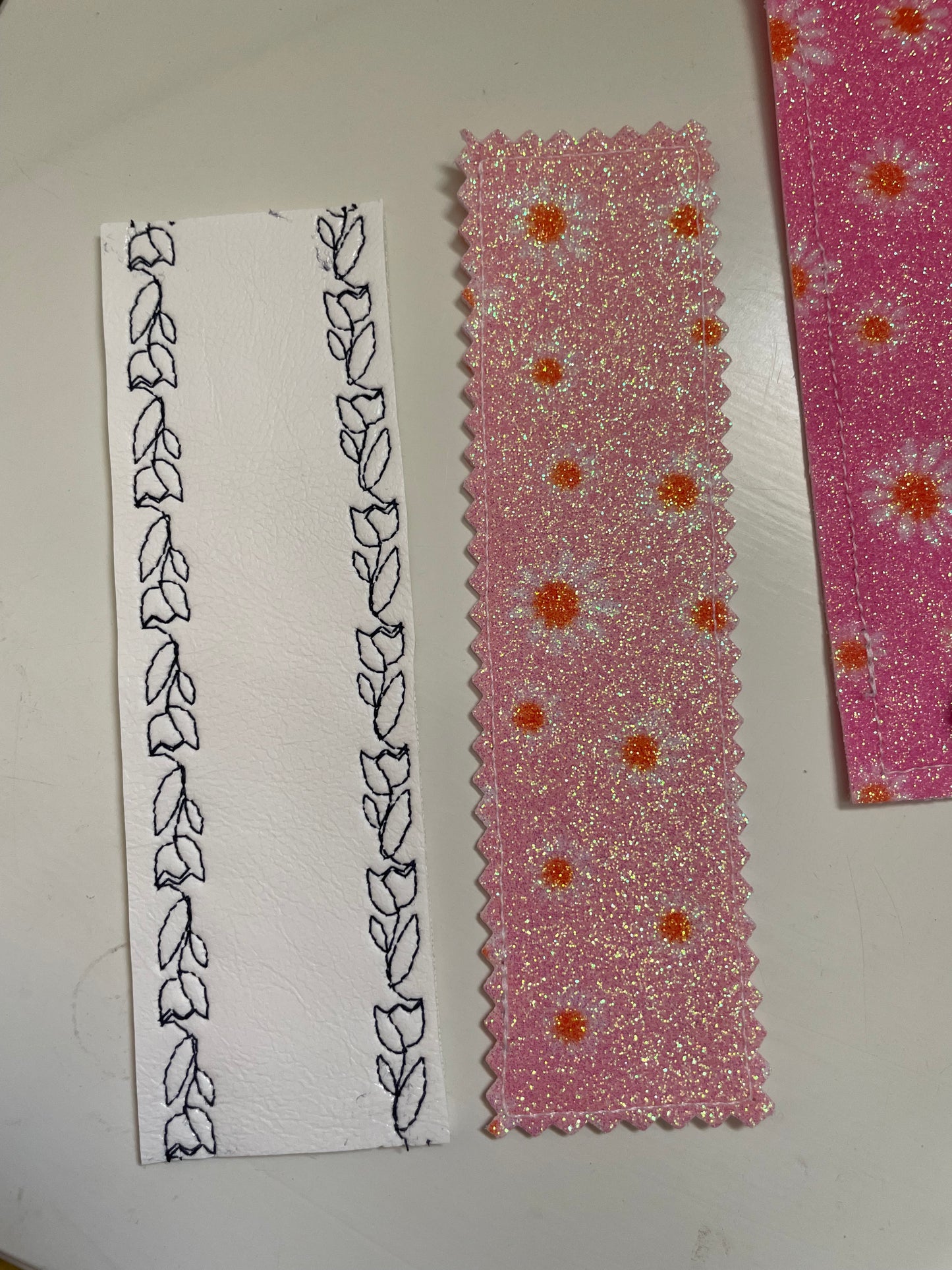 Handmade Floral Faux Leather Bookmark – Gift for Readers | Slim Book Lovers' Accessory