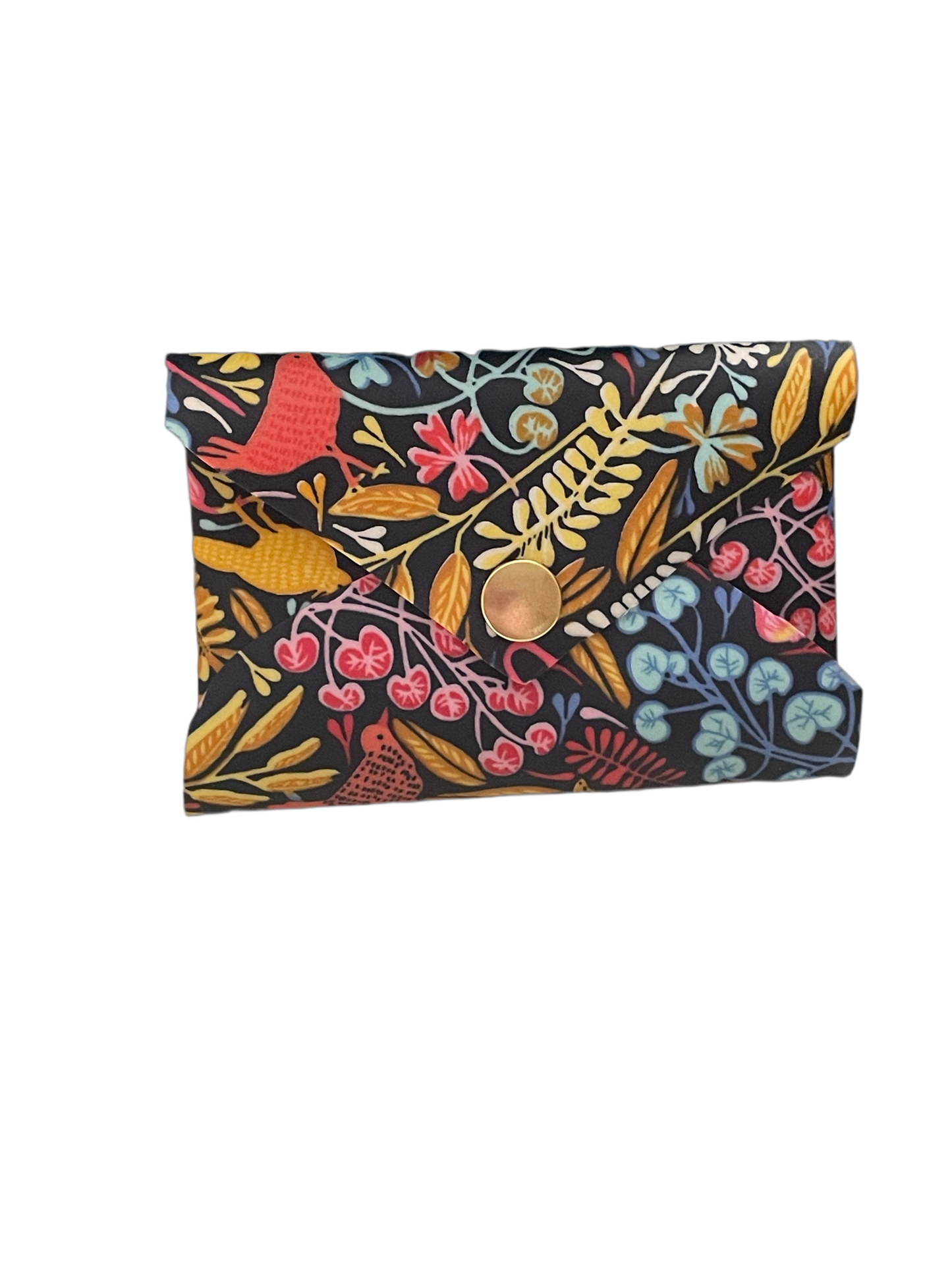 Handmade Navy Floral Waterproof Envelope Wallet – Gift Card and Business Card Holder
