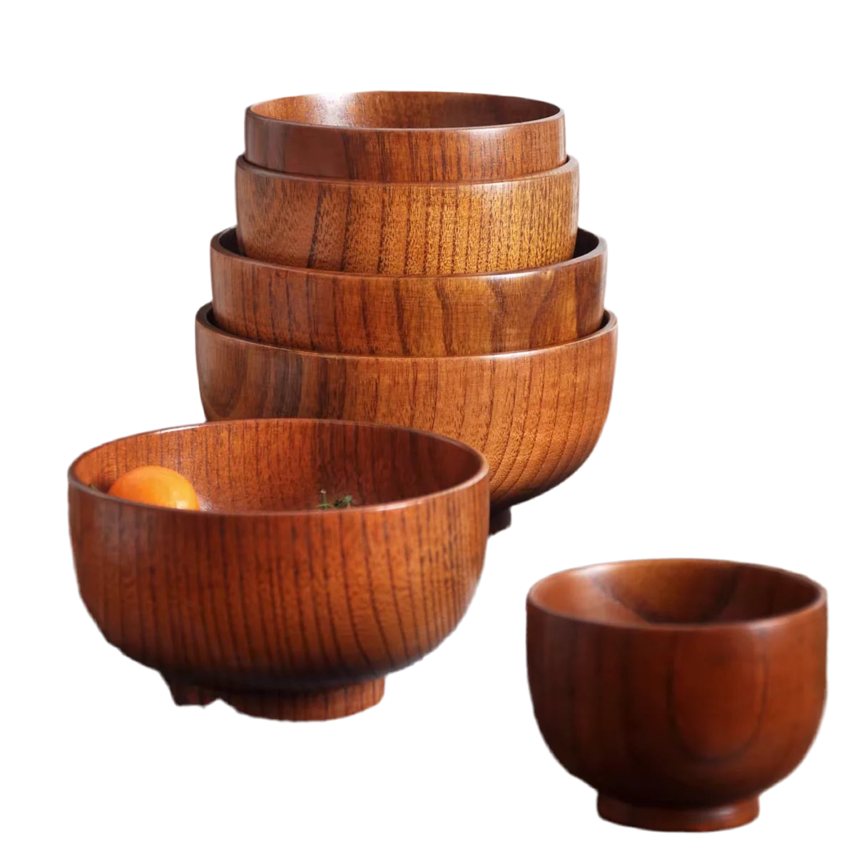 Japanese Jujube Wood Bowl – Handcrafted Wooden Bowl for Salads, Fruit & Dry Foods
