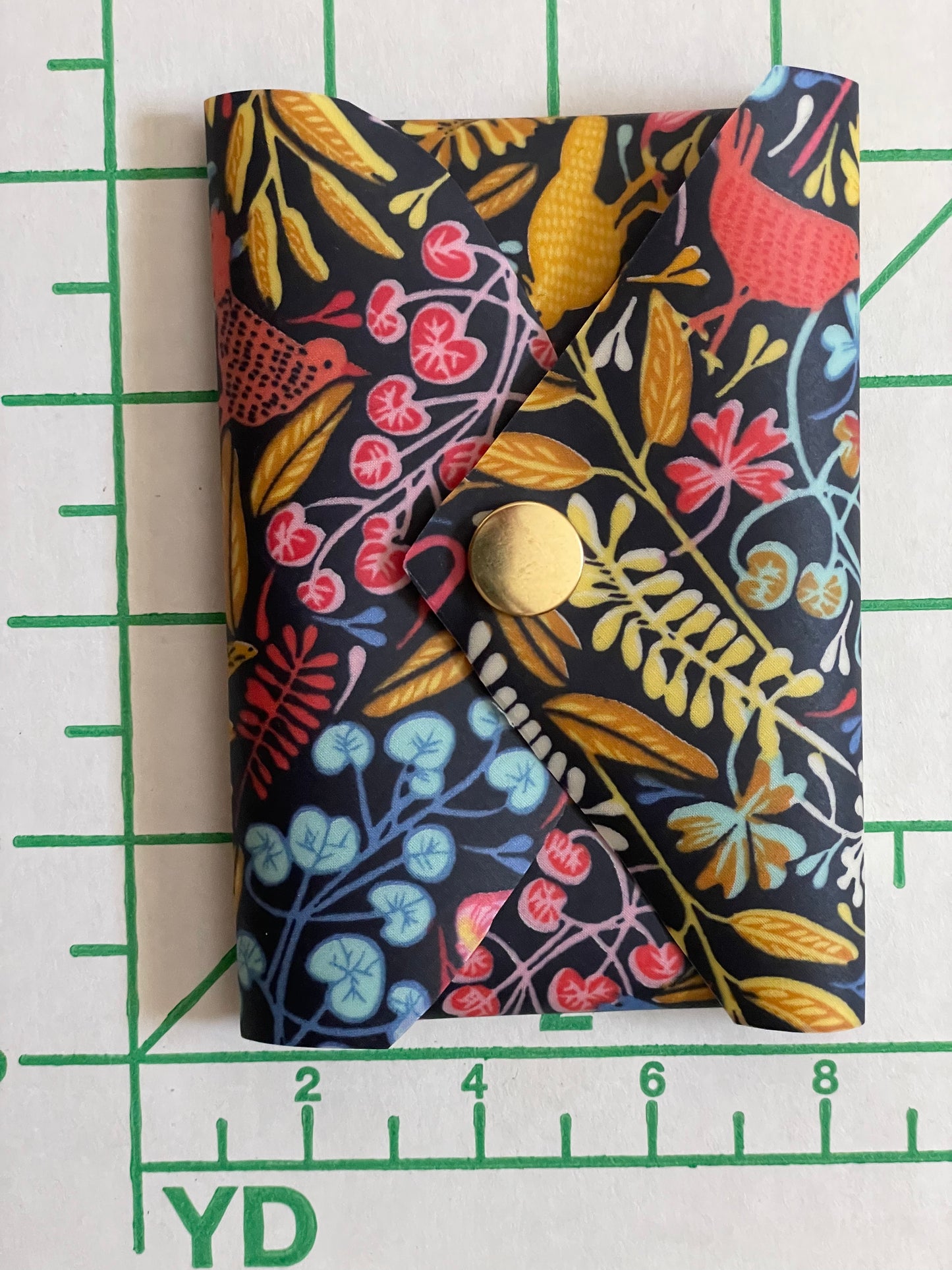 Handmade Navy Floral Waterproof Envelope Wallet – Gift Card and Business Card Holder